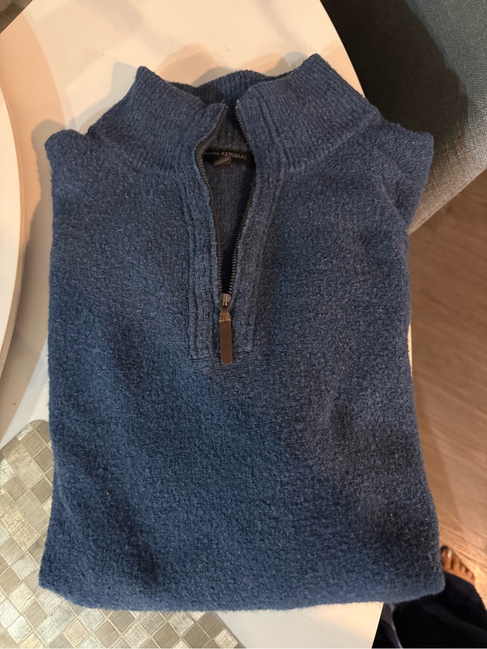 Banana Republic Factory Men's Navy Half-Zip Sweater